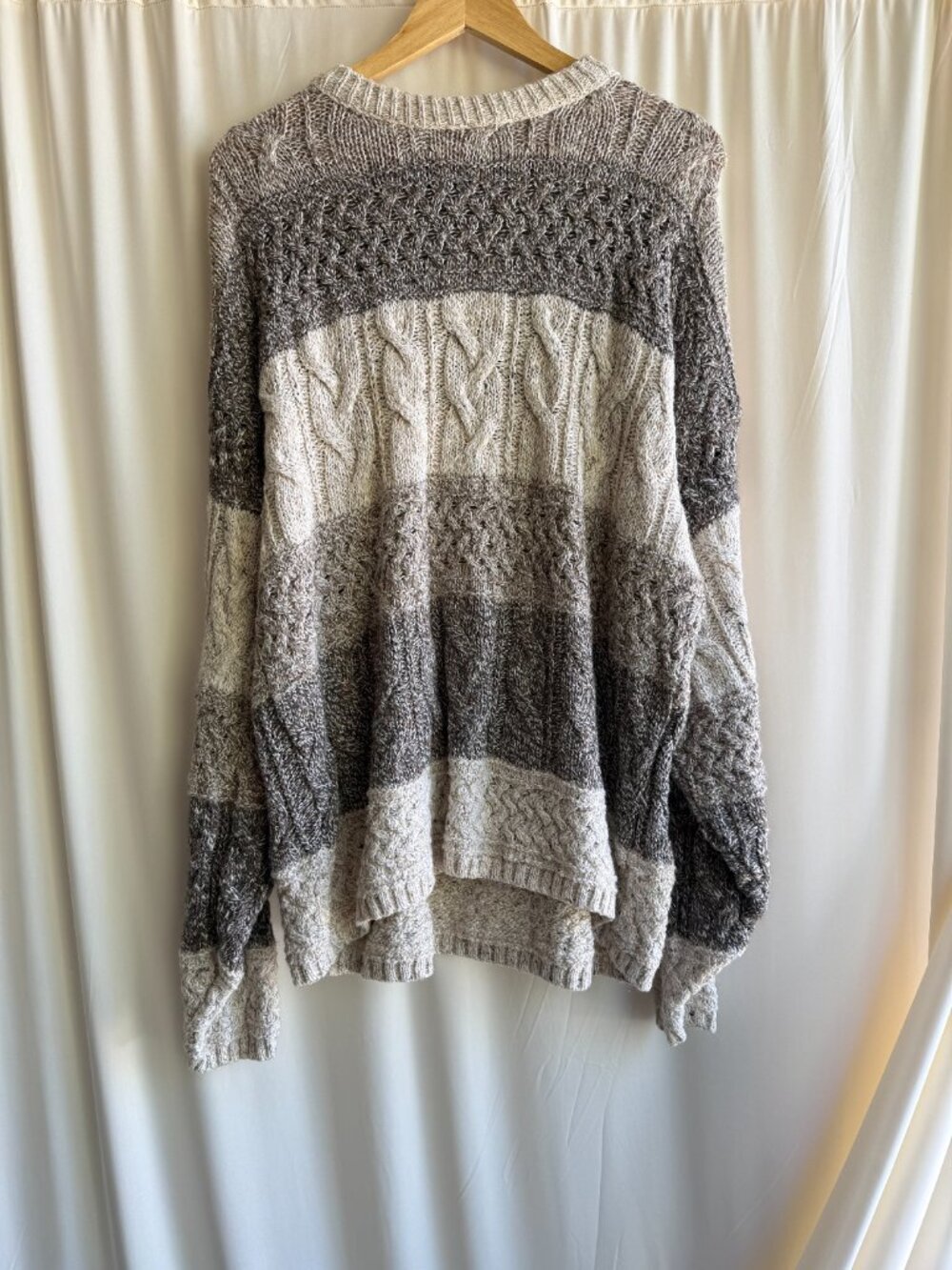 Vintage OLD GLORY Chunky Wool Blend Sweater | USA Made | Striped | XL